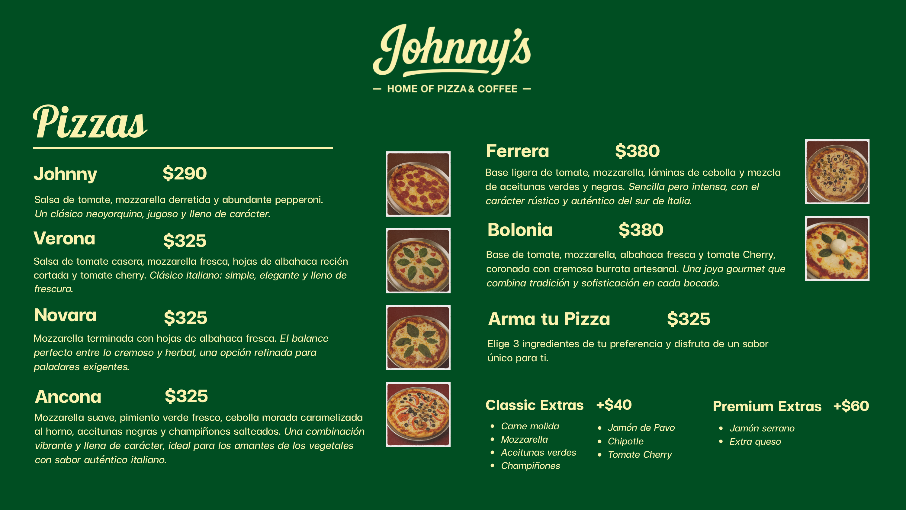 Detalle del menú para Johnny